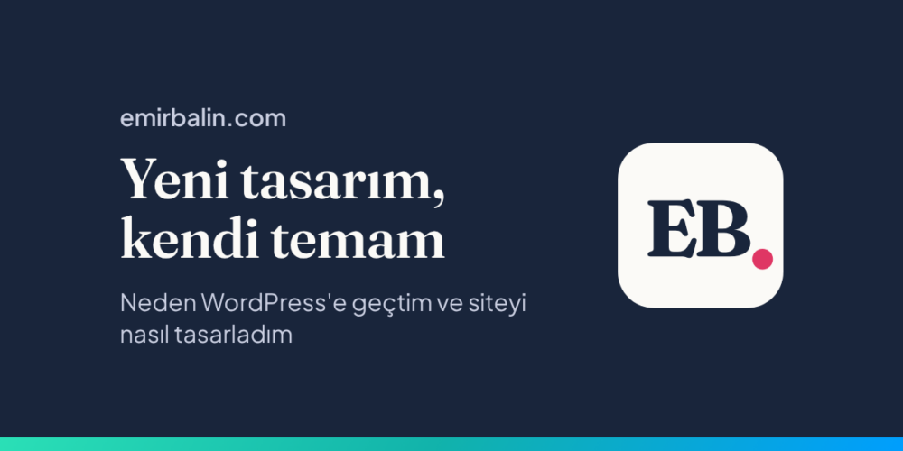 emirbalin.com yazısı ve EB mührü, lacivert zemin üzerinde turkuazdan maviye geçen bir şerit
