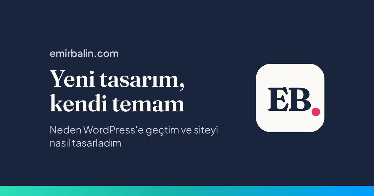 emirbalin.com yazısı ve EB mührü, lacivert zemin üzerinde turkuazdan maviye geçen bir şerit
